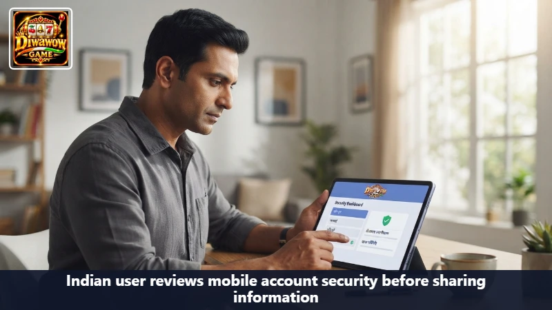 Indian user reviews mobile account security before sharing information
