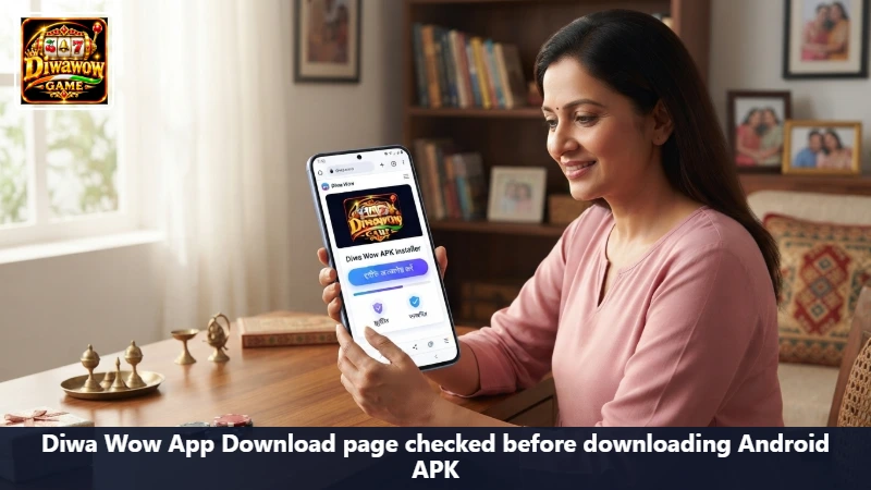 Diwa Wow App Download page checked before downloading Android APK